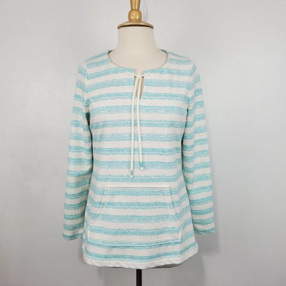 Sonoma Striped Kangaroo Pocket Sweatshirt Top Size M - Picture 12 of 12